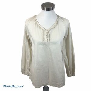Ladies Bit & Bridle Cream Peasant Top Size Med‎